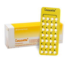 Cerazette Pille Packung und Blister mit Pillen